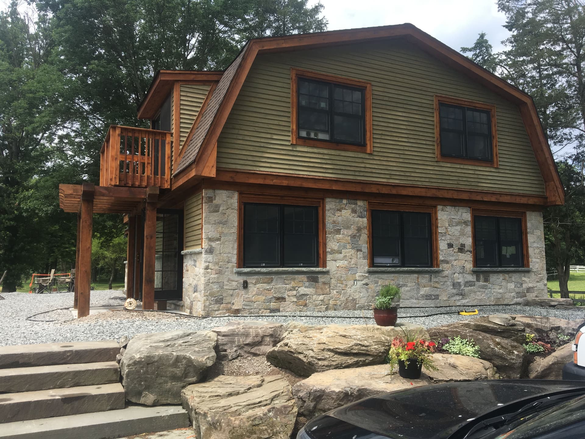 Hand-Brushed Cedar Trim Stain on an Early 1900s Farmhouse image