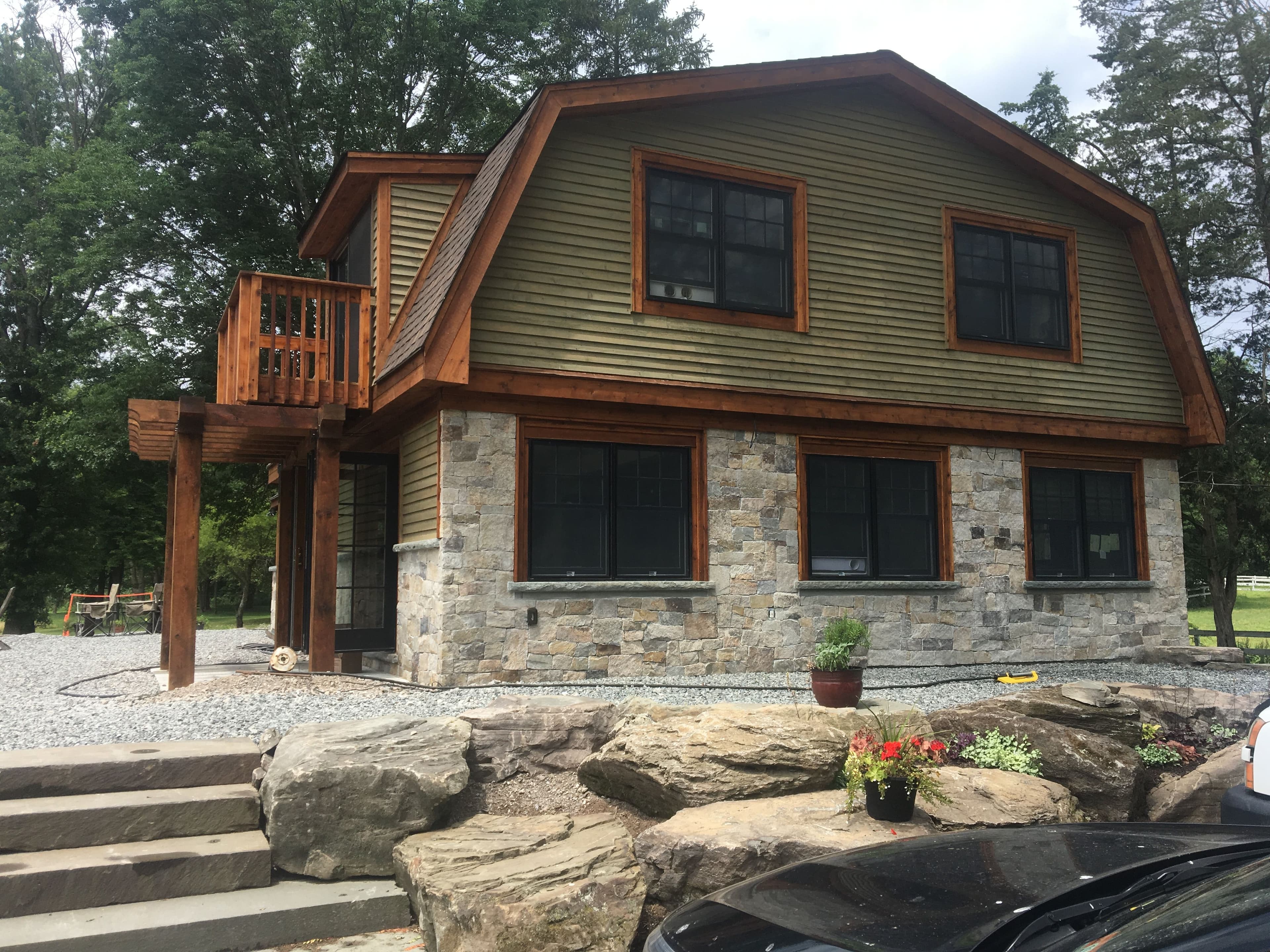 Project Hand-Brushed Cedar Trim Stain on an Early 1900s Farmhouse image
