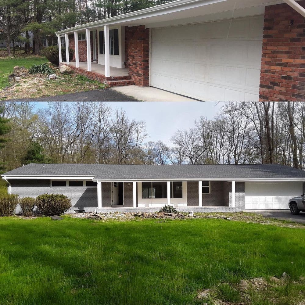 Brick Repaint on a Sussex County Ranch - Before and After