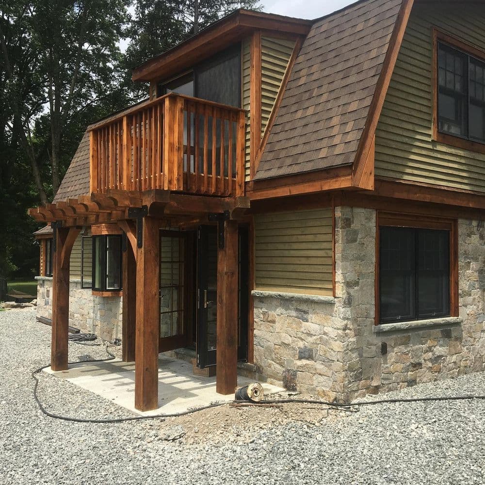 Cedar Siding Stain on a 1910 Renovated Farmhouse in Pequannock NJ